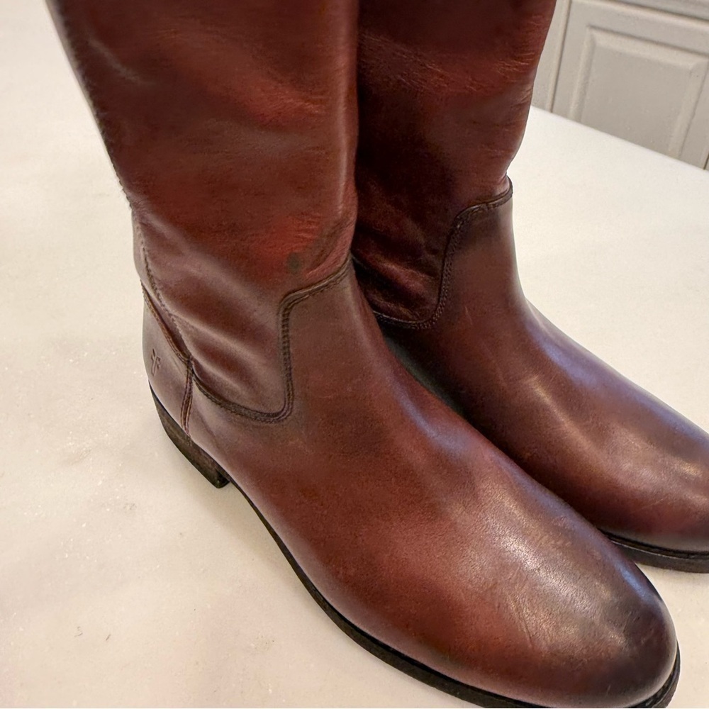 Frye Melissa Button 2 Tall Women’s Leather Boots Redwood Size 6.5 NEW - Picture 14 of 16